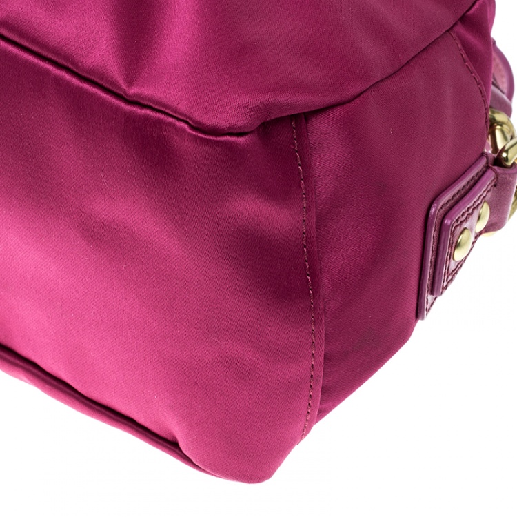 Pre Owned Coach Pink Satin Mini Amanda Satchel