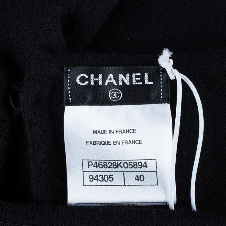 Pre Owned Chanel Cashmere Pocket Detail Top M