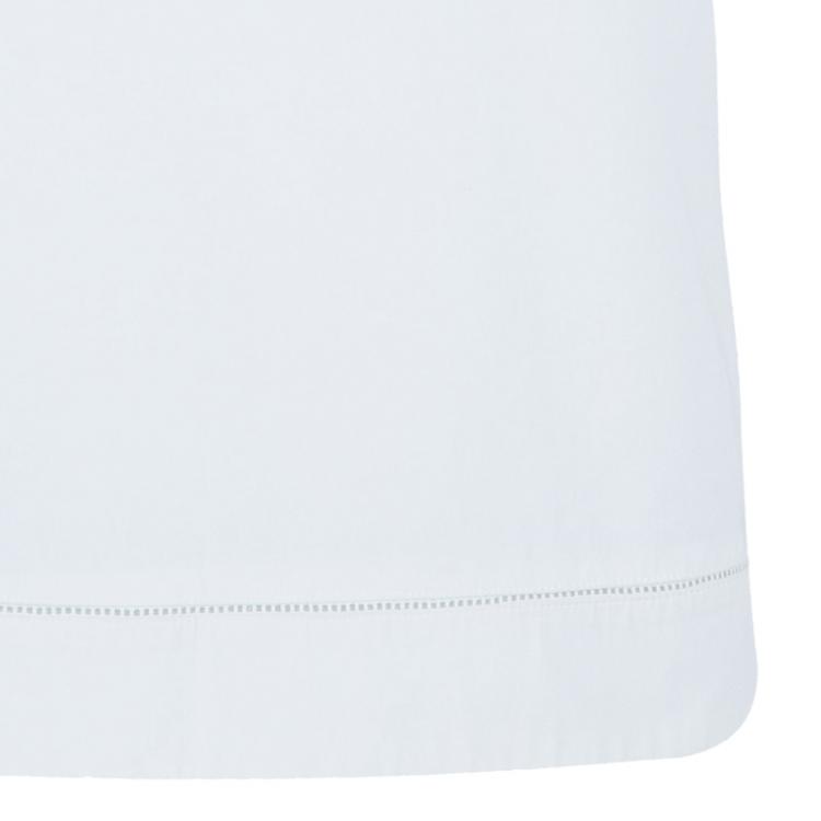 Pre Owned Salvatore Ferragamo White Eyelet Cotton Top M