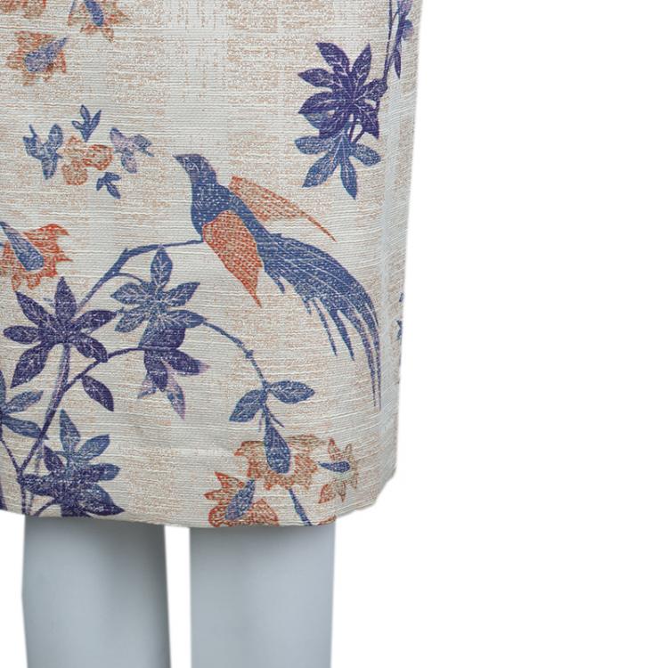 Pre Owned Tory Burch Beige Floral Print Dress M
