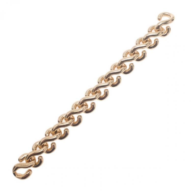 Pre Owned Balenciaga Gold-Tone Large S-Chain Bracelet 24CM
