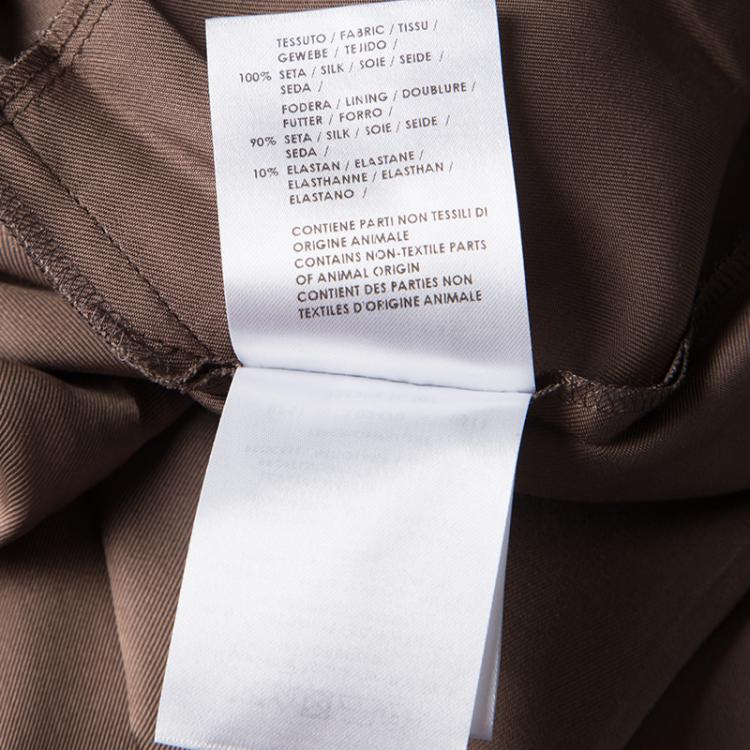Pre Owned Gucci Brown High Waist Silk Pants S