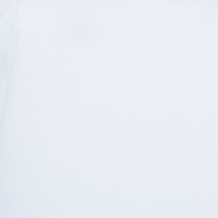 Pre Owned Salvatore Ferragamo White Eyelet Cotton Top M