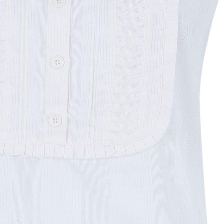 Pre Owned Chloe White Sleeveless Panelled Top M