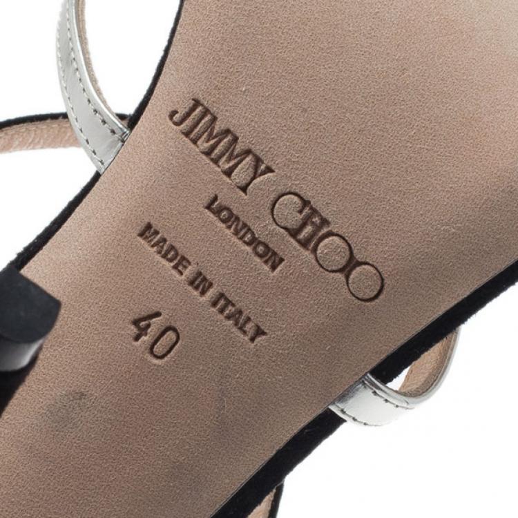 Pre Owned Jimmy Choo Multicolor Suede and Perspex Maitai Sandals Size 40