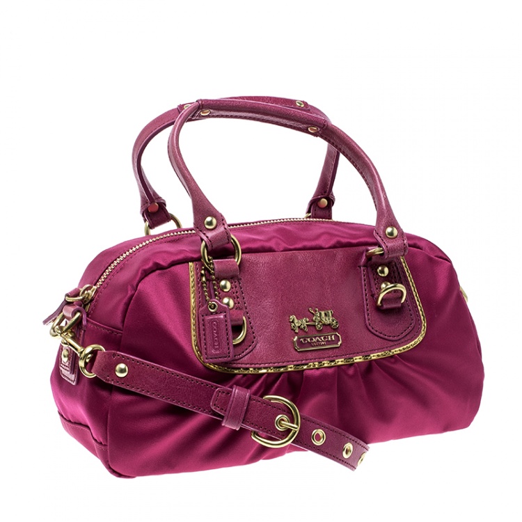 Pre Owned Coach Pink Satin Mini Amanda Satchel