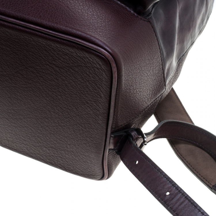 Pre Owned Berluti Dark Burgundy Leather Horizon Backpack 