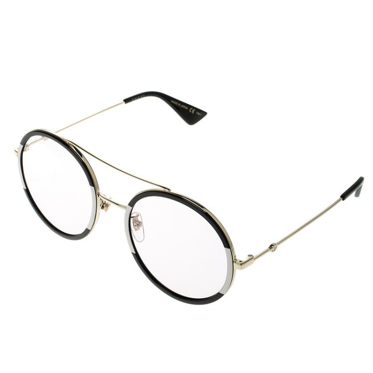 Pre Owned Gucci Black/Pink GG0061S Round Sunglasses