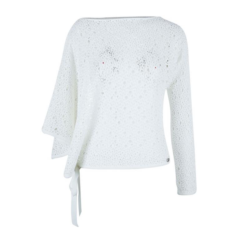 مملوكة مسبقًا Chanel White Eyelet Knit Top M