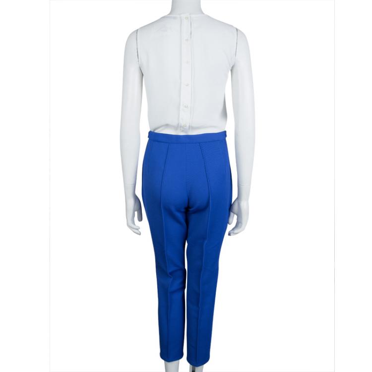 Pre Owned Jil Sander Electric Blue High Waist Trousers M