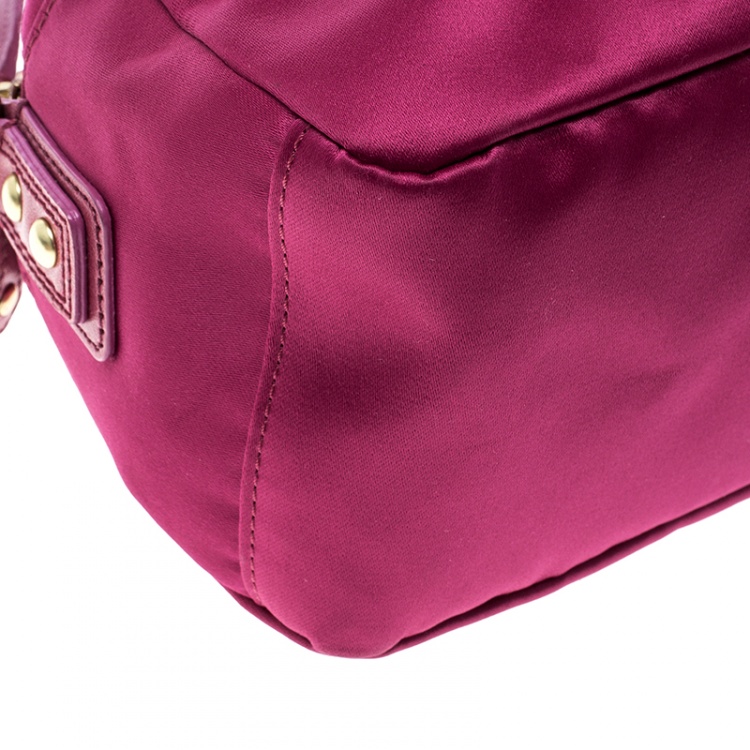 Pre Owned Coach Pink Satin Mini Amanda Satchel