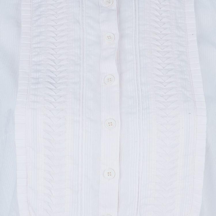 Pre Owned Chloe White Sleeveless Panelled Top M