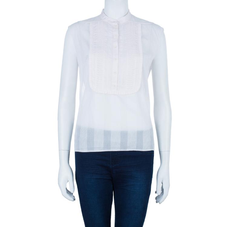 Pre Owned Chloe White Sleeveless Panelled Top M