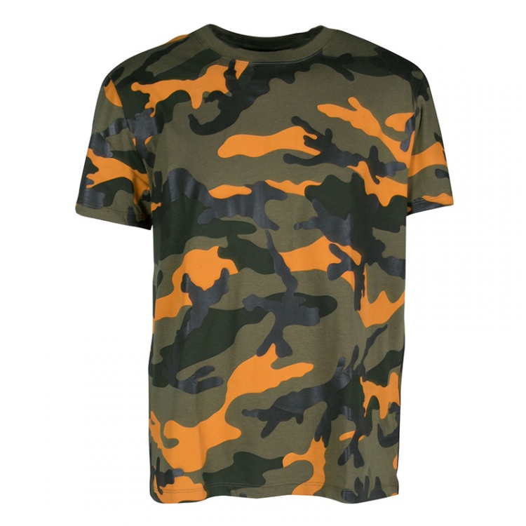 orange camouflage shirt