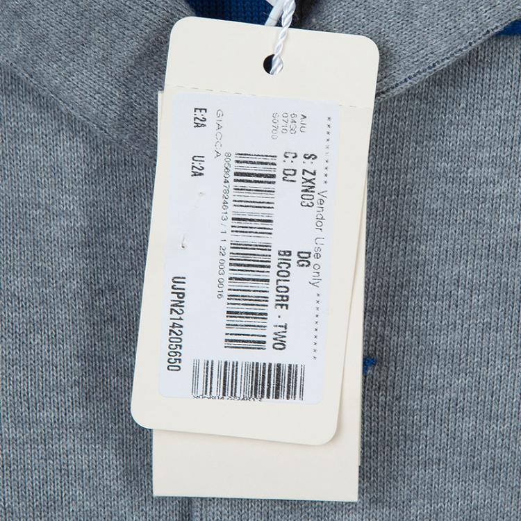 Pre Owned Armani Junior Grey Knit Notched Collar Blazer 2 Yrs