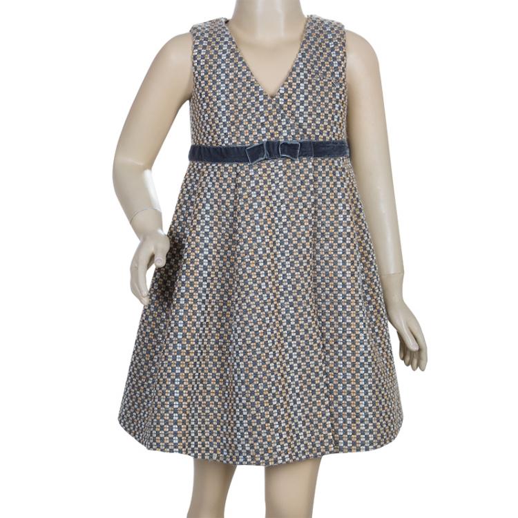Pre Owned Armani Junior Grey Tweed Sleeveless Dress 6 Yrs