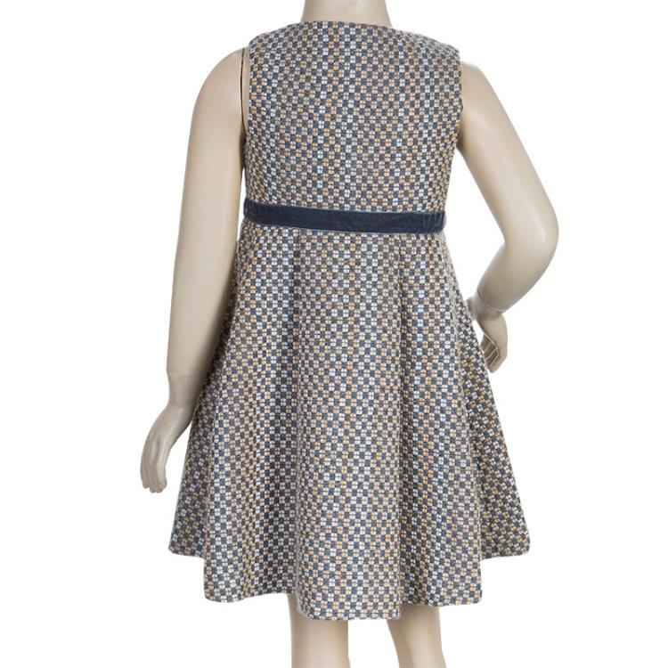Pre Owned Armani Junior Grey Tweed Sleeveless Dress 6 Yrs