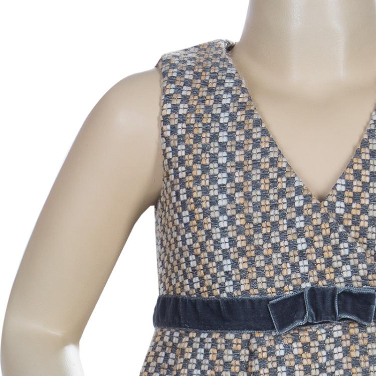Pre Owned Armani Junior Grey Tweed Sleeveless Dress 6 Yrs