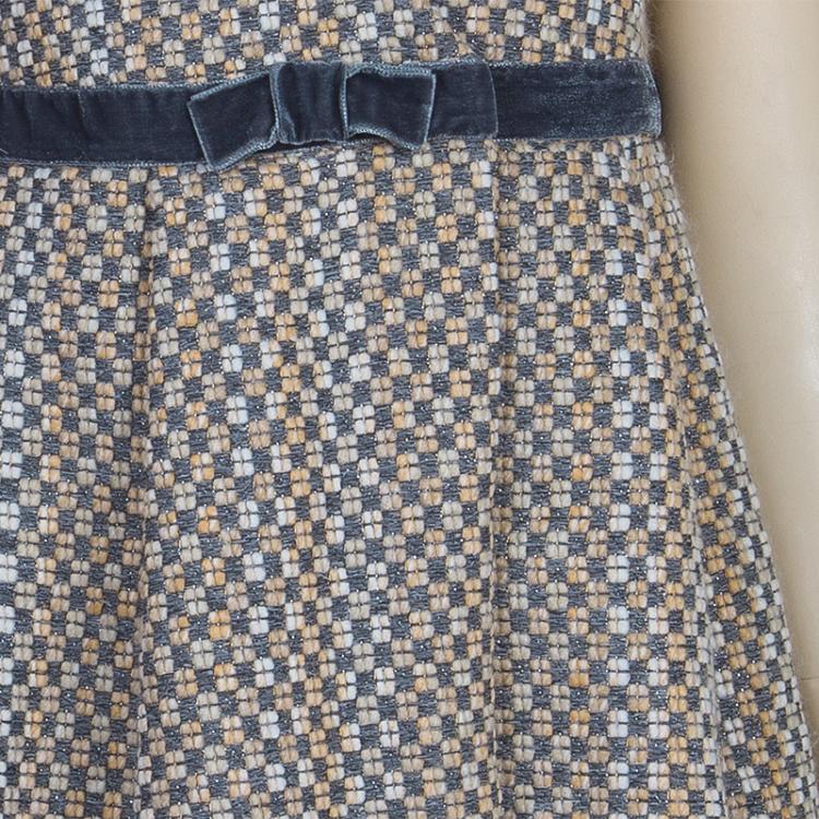 Pre Owned Armani Junior Grey Tweed Sleeveless Dress 6 Yrs