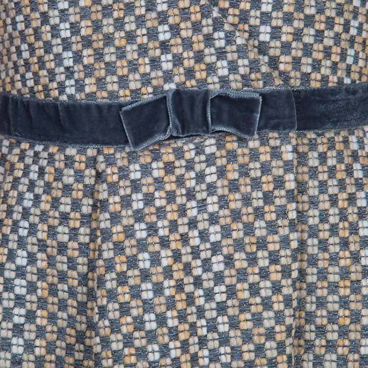 Pre Owned Armani Junior Grey Tweed Sleeveless Dress 6 Yrs