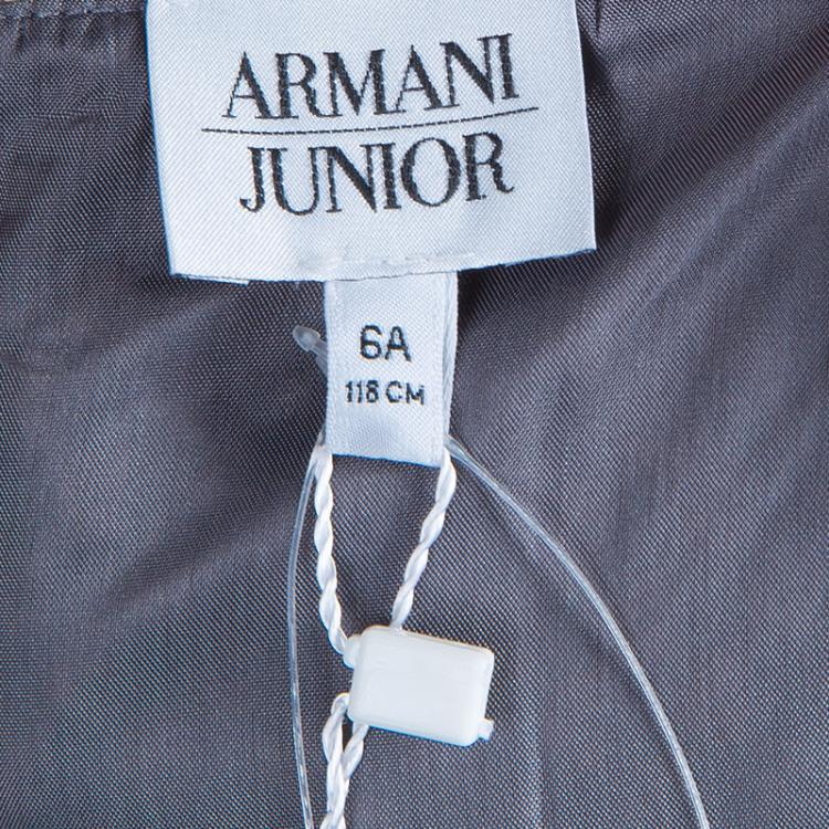 Pre Owned Armani Junior Grey Tweed Sleeveless Dress 6 Yrs