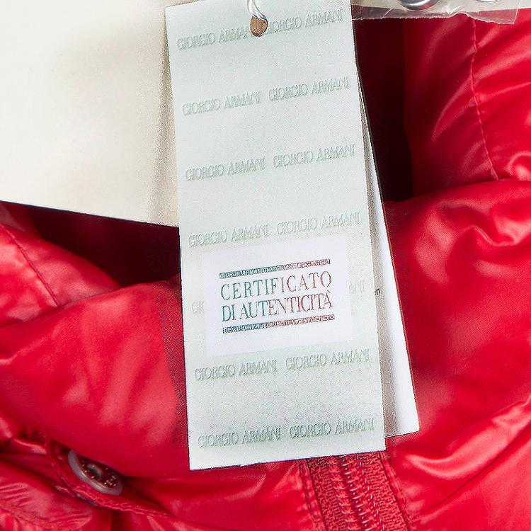 Pre Owned Armani Junior Red Quilted Down Jacket 14 yrs 