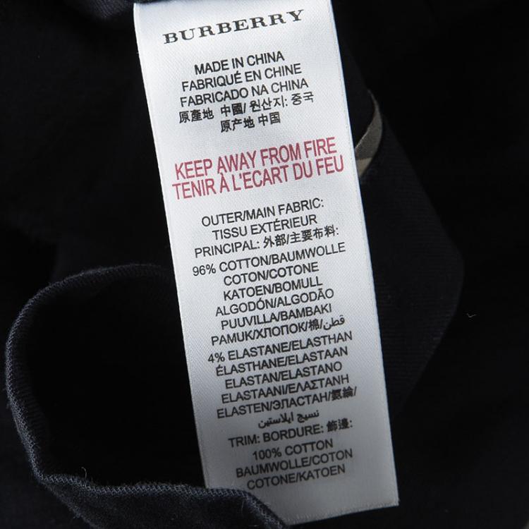 Pre Owned Burberry Children Navy Blue Stretch Cotton Double Breasted Trench Style Dress 5 Yrs