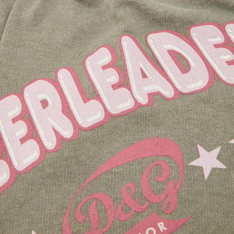 Pre Owned D&G Junior Grey Logo Print Cotton Lace Detail Skirt 6Y