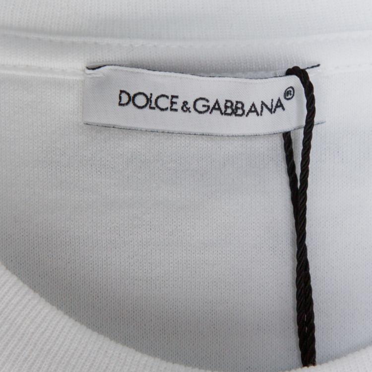 Pre Owned Dolce & Gabbana White Print Cotton T Shirt 6 Yrs