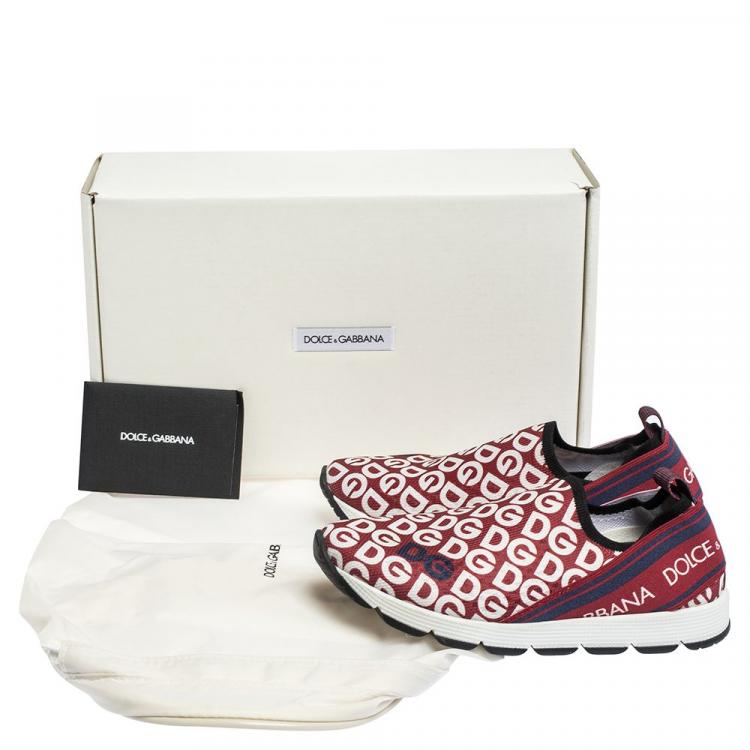 Pre Owned Dolce & Gabbana Multicolor DG Mania Print Stretch Mesh Slip On Sneakers Size IT 33 (Kids)