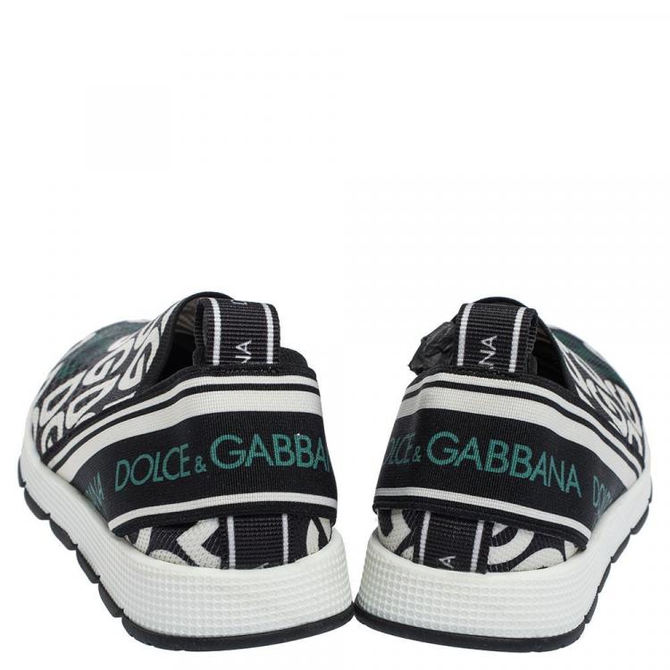 Pre Owned Dolce & Gabbana Multicolor DG Mania Print Stretch Mesh Slip On Sneakers Size IT 31 (Kids)