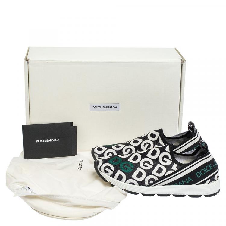 Pre Owned Dolce & Gabbana Multicolor DG Mania Print Stretch Mesh Slip On Sneakers Size IT 31 (Kids)