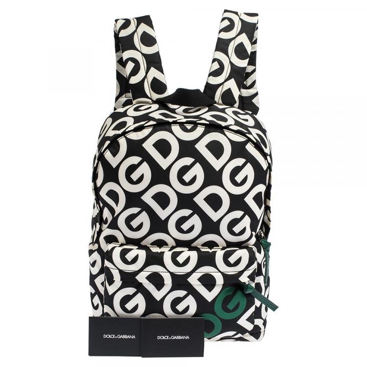 Pre Owned Dolce & Gabbana Black DG Mania Print Nylon Backpack