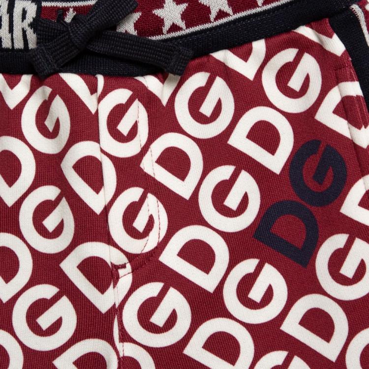 Pre Owned Dolce & Gabbana Multicolor DG Mania Print Jersey Track Pants 18-24 Months