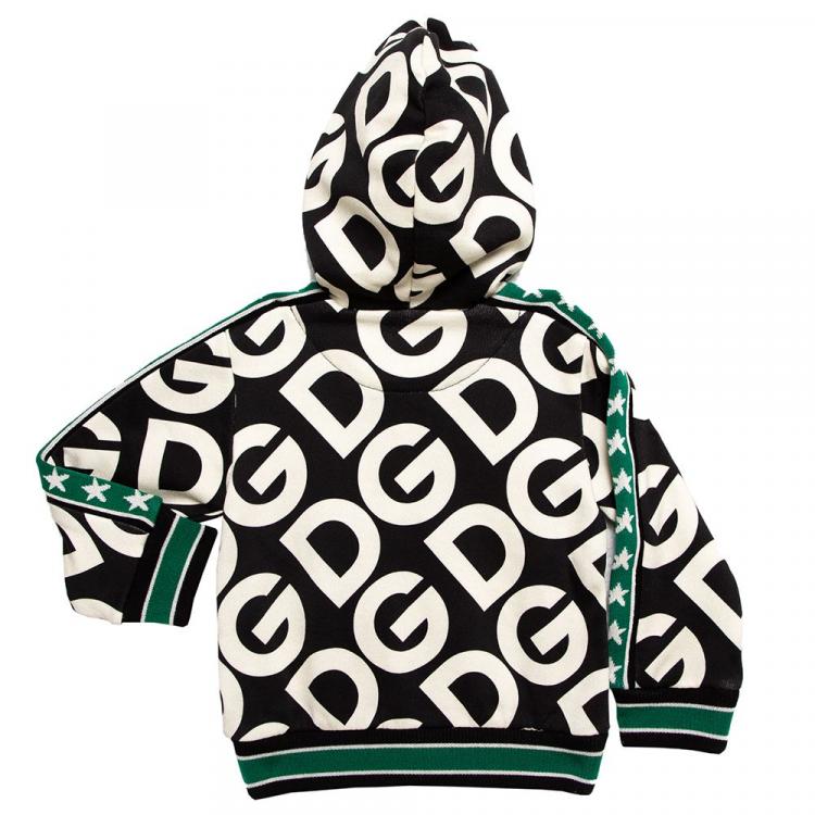 Pre Owned Dolce & Gabbana Multicolor DG Mania Print Jersey Hoodie 5 Yrs