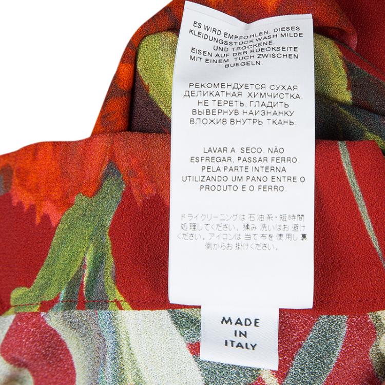 Pre Owned Dolce and Gabbana Red Floral Print Leggings 6 Yrs