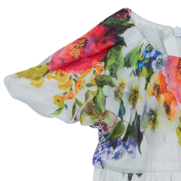 Pre Owned Dolce & Gabbana Floral Short Sleeve Dress 6-9 Months 