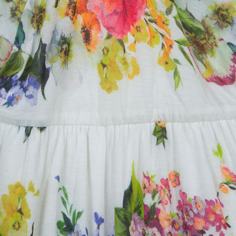 Pre Owned Dolce & Gabbana Floral Short Sleeve Dress 6-9 Months 