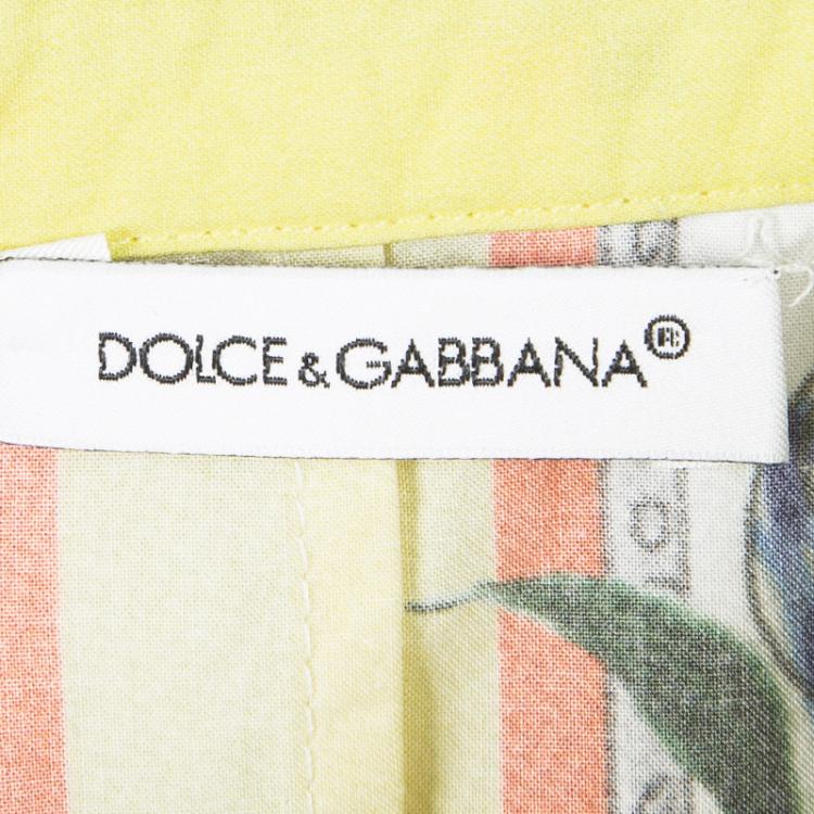 Pre Owned Dolce and Gabbana Multicolor Majolica and Lemon Print Cotton Playsuit 6 Yrs