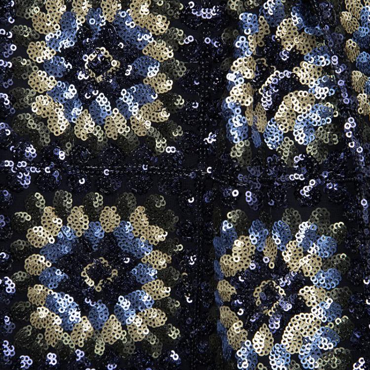 Pre Owned Ermanno Scervino Junior Multicolor Sequined Mini Skirt 12 Yrs