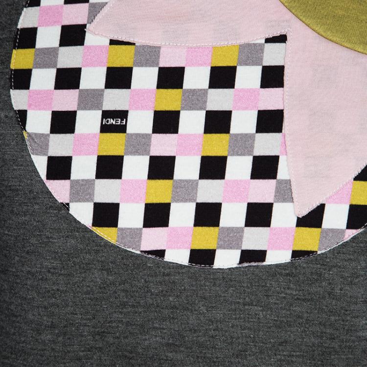 Pre Owned Fendi Multicolored Cube Print Detail Tracksuit 8/10 Yrs