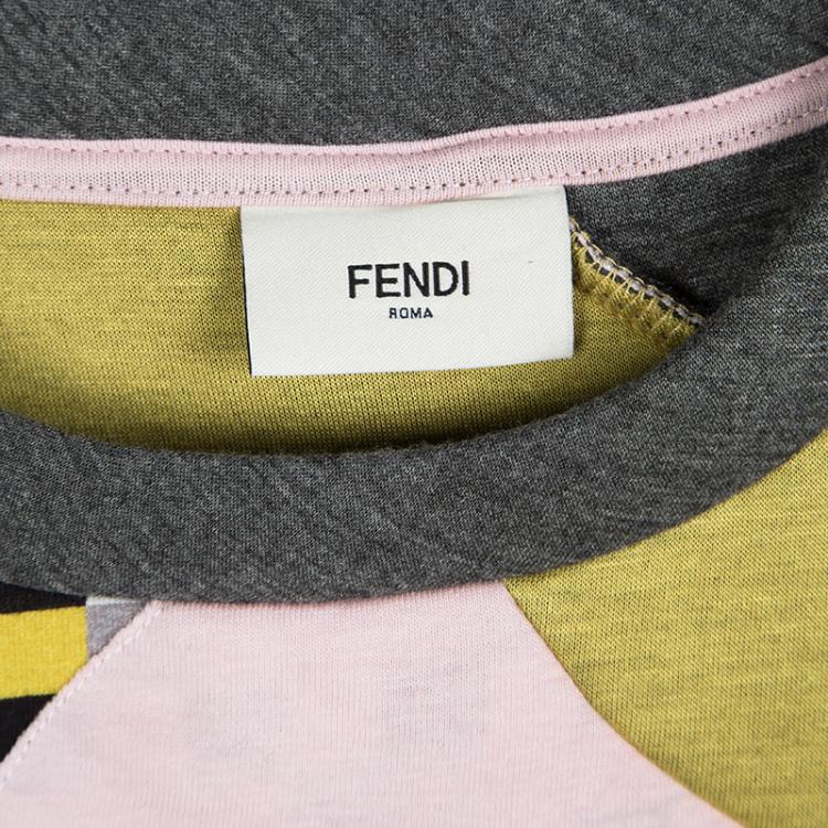 Pre Owned Fendi Multicolored Cube Print Detail Tracksuit 8/10 Yrs