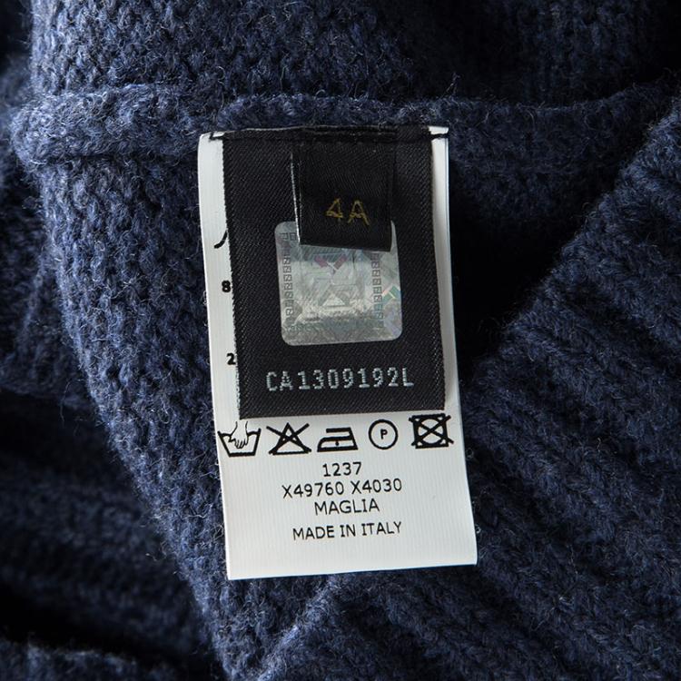 Pre Owned Fendi Blue Wool Toggle Button Detail Long Sleeve Cardigan 4 Yrs