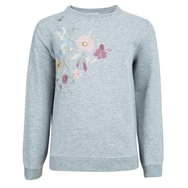 Pre Owned Gucci Kids Grey Floral Embroidered Tracksuit 6 Yrs