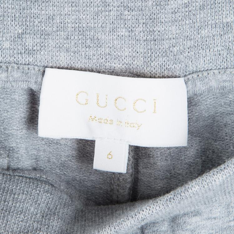 Pre Owned Gucci Kids Grey Floral Embroidered Tracksuit 6 Yrs