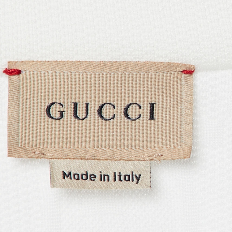 Pre Owned Gucci White GG Textured Jersey Logo Tape Detail Jacket 12 Yrs