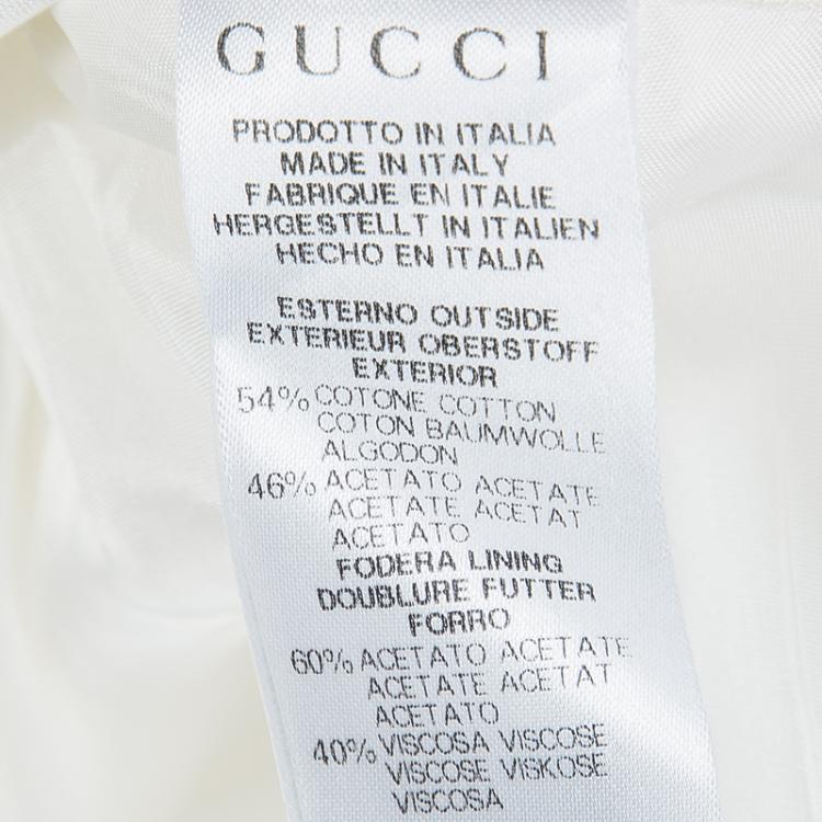Pre Owned Gucci Off White Monogram Jacquard Cap Sleeve Dress 5 Yrs
