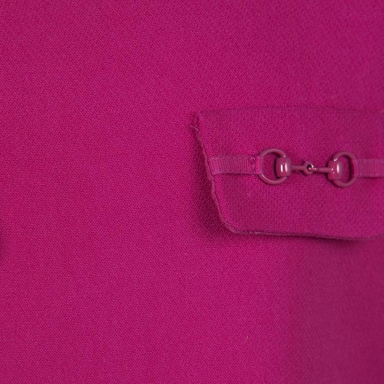 Pre Owned Gucci Pink Horsebit Detail Cap Sleeve Dress 6 Yrs