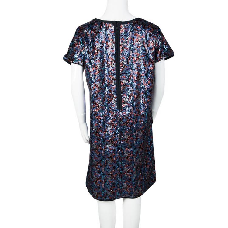 Pre Owned Little Marc Jacobs Multicolor Sequinned Bow Detail Short Sleeve Dress 12 Yrs