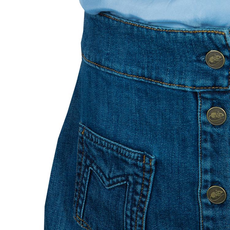 Pre Owned Little Marc Jacobs Blue Denim Buttondown Skirt 12 Yrs